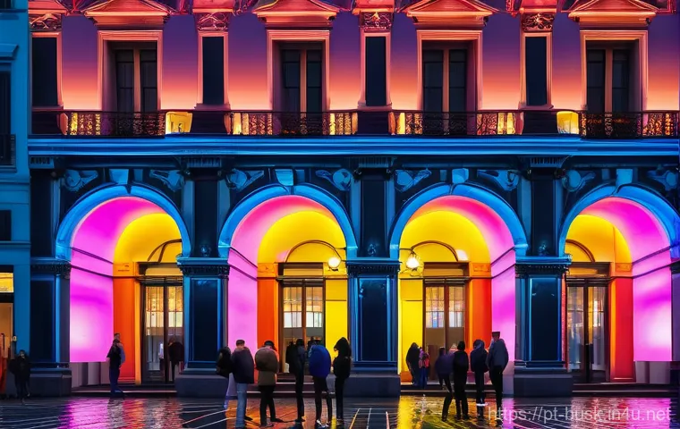 거리공연과 시각 예술의 융합 - **Prompt 1: Dynamic Mapped Projection on Historic Architecture**
A breathtaking, hyperrealistic ...